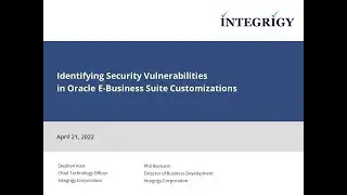 Identifying Security Vulnerabilities in Oracle E Business Suite Customizations