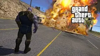 GTA 5 - THANOS THROWS THE MOON!! MOD PREVIEW (GTA 5 PC MODS NVR)