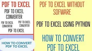PDF To Excel|Convert PDF To Excel|PDF TO EXCEL CONVERTER|HOW TO CONVERT PDF TO EXCEL USING PYTHON