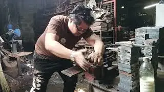 making a square flange clamp and drill pressing hole size 5/8 or 16mm