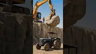 Что будет если на трактор сбросить огромный камень 🪨 2