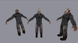 Jason Voorhees modeling and texturing time-lapse part 2