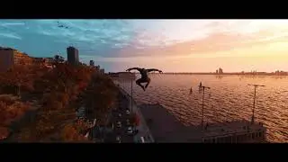 Spiderman Enjoys Beautiful Sunset In NYC (Spiderman PS4)