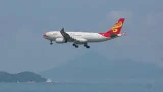 Airbus A330-243 - B-LNJ -Hong Kong Airlines landing at Hong Kong Chek Lap Kok Airport