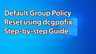 How to reset the Default Domain Policy and Default Domain Controllers Policy