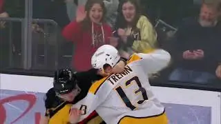 Yakov Trenin Doesn't Appreciate Brayden McNabb's Hit Against Mark Jankowski