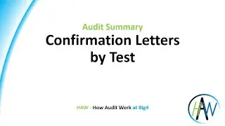7.4 Audit Summary - Confirmation Letters by Test * Preview