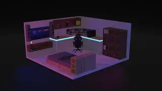 GAMING ROOM 3D In BLENDER 'TIME LAPSE'[GAMING WORLD]