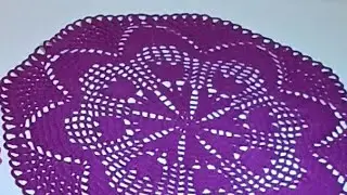 Салфетка крючком. Сиреневая фея Вторая часть. Крючок. Крючок для начинающих.