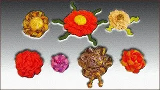 DIY braid flowers. Ribbon flowers.
