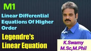 Linear Differential Equations of Higher Order ||Legendre's Linear Equation
