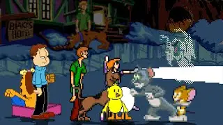 Mugen #140 Garfield, Jon Arbuckle, Booker & Sheldon vs Tom, Jerry , Scooby and Shaggy & Daphne Blake