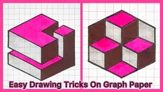 Easy Drawing Tricks On Graph Paper | #3ddrawing #opticalillusion On Graph Paper ✍🏻