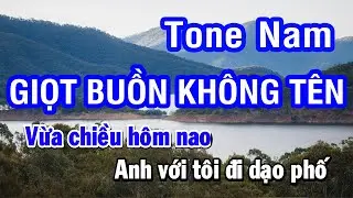 Giọt Buồn Không Tên (Karaoke Beat) - Tone Nam | Nhan KTV