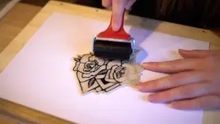 Blockprinting a rose