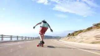 Close up Ethan Downhill Skateboarding Portugal