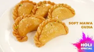 SOFT Mawa Gujiya Recipe - Holi Special Chasni wali Karanji Gujia - CookingShooking