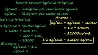 how to convert kg/cm2 to kg/m2 - pressure converter