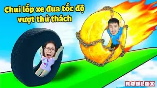 Chui vào lốp xe đua tốc độ vượt thử thách obby siêu khó bqThanh & Ốc Ai Nhanh Hơn?