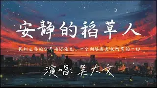 吴大文-安静的稻草人『我到过你的世界与你遇见，一个期限赶走我所有的一切。』🎵【动态歌词Lyrics video】#超好听 #music #lyrics #pinyin
