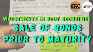 Accounting for Sale of Investment in Bonds Prior To Maturity