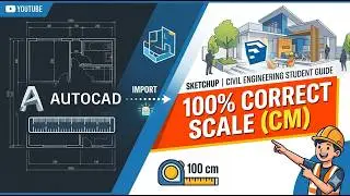 AutoCAD to SketchUp: Import & Scale in CM (Malayalam Tutorial) | Civil Engineering Guide