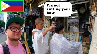 Confused - Manila STREET Barber REFUSES to cut my hair in the Philippines