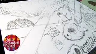 BONEY RAVINE. How to draw in pencil style illustration. From beginning to the end with details.