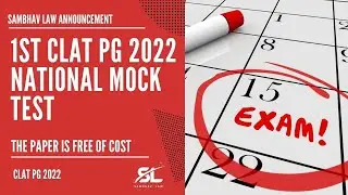 1st National CLAT PG 2022 Mock Test | CLAT PG 2021