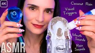 ASMR Visual Triggers for Sleep 😴🌧 ( Mouth Sounds , tktk , Coconut Rain , Glue , Mic Scratching etc.