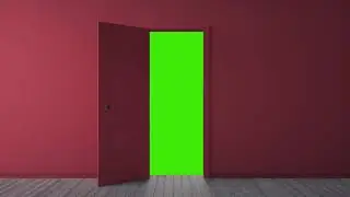 Door opening green screen animation