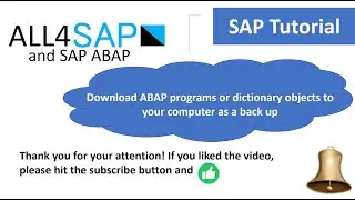 SAP-ABAP Tutorial  - Download ABAP programs or dictionary objects to your computer as a back up