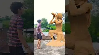 Sand Sculpture Falling down to manjete pyari lage tu xori ghani basin se - #shortsfeed #funny