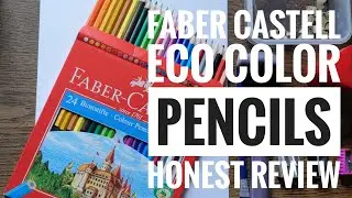 FABER CASTELL ECO COLOR PENCILS SET OF 24 - HONEST REVIEW & FIRST IMPRESSION!