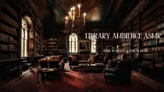 Library Ambience ASMR 📖 Nature Relaxing Sounds & Dark Academia Classical Music