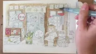 Mr.Otter watercolour progress 海獺先生作畫過程