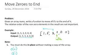 Move Zeroes to End - Acing the Facebook Coding Interview | JDTechTips