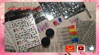 Распаковка товаров для маникюра с Алиэкспресс  Хлопья  слайдеры стемпинг и другое
