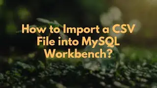 How to Import a CSV File into MySQL Workbench?