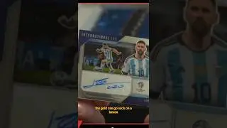Messi International Ink auto from Prizm ⚽️ in the Cherry breaks! #thehobby #sportscards