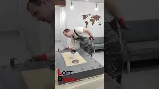 wykonał lustro z rdzy dekoracyjnej #global #desigen  #mikrocement #rdza #loftdekor