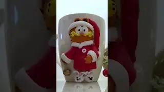 Polymer Clay Garfield | Christmas version
