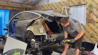 Cutting Rear End of Tesla Model 3 | Part 5 of Build