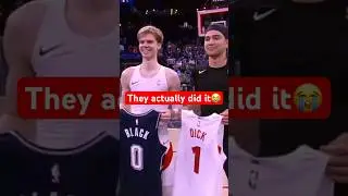 Gradey Dick and Anthony Black just did a legendary jersey swap 😂