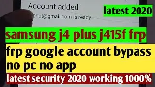 samsung j4 plus j415f frp bypass without pc latest security | how to bypass frp samsung j4 plus
