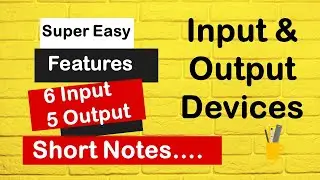 INPUT and OUTPUT Devices | BCA LOC | Hindi | Short Notes | Super easy |