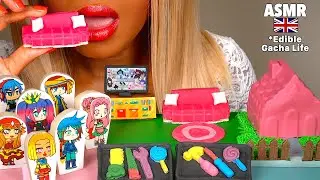 ASMR Eating Gacha Life, Edible Mini Furniture, Sofa, TV, Edible House, TV Stand, Tools, Mukbang 먹ᄇ