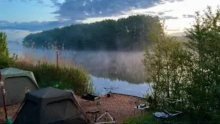 КАРПФИШИНГ В ДОЖДЬ! Рыбалка на карпа и амура на новом водоеме! Рыбалка с ночевкой в мае в непогоду.