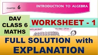 INTRODUCTION TO ALGEBRA | DAV CLASS 6 MATHS CHAPTER 6 WORKSHEET 1 | MATHS  SOLUTION
