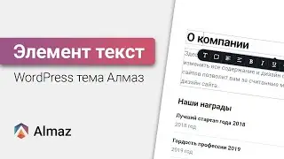 Элемент Текст в WordPress теме Алмаз | WordPress уроки